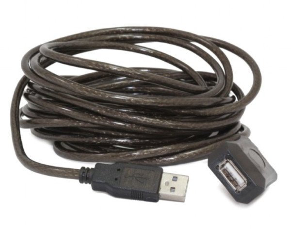 UAE-01-5M Gembird USB 2.0 active extension cable, black color, bulk package, 5m - Slika 2