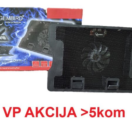 N2000FS** Gembird hladnjak za laptop 15-17 140mm Fan-CONTROL, 2xUSB, 370x265mm, Ergo Stand(599)