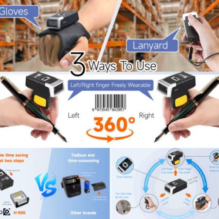 POS-BSH500 GMB 2d/OCR CMOS Warehouse Finger barcode scanner, barkod skener, 600mAh, 1MP, BT/WiFi