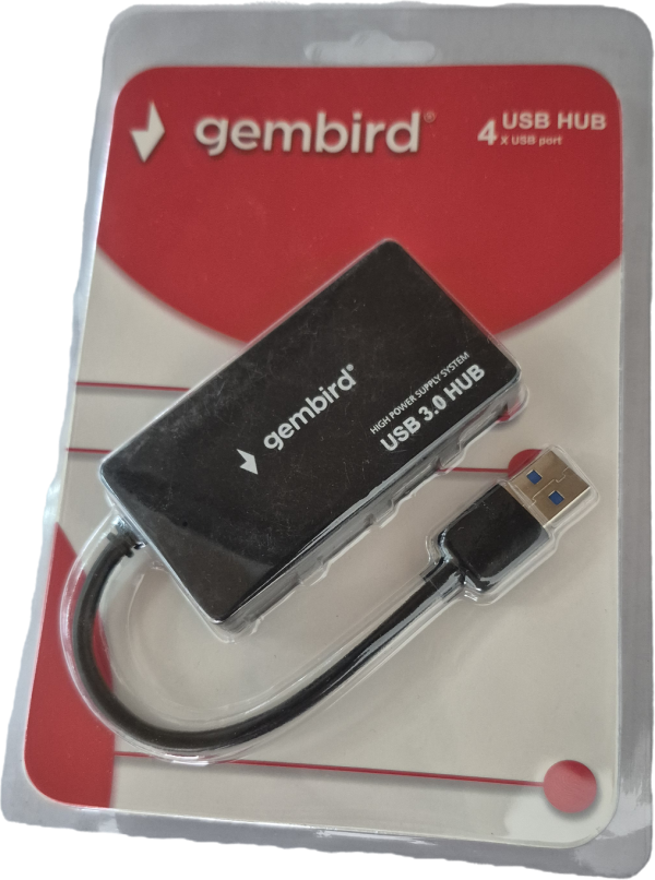 UHB-U3P4-03 ** Gembird HUB 4 USB3.0 4-port, storage speed 5Gbps, black (alt. UHB-U3P4-05 559) - Slika 2