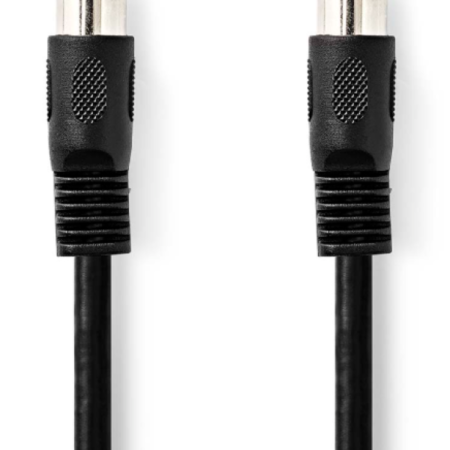 CAGL20000BK20 DIN Audio Kabl, DIN 5-Pin Muski, DIN 5-Pin Muski, Niklovan, 2.00 m, Okrugli, PVC, Crni