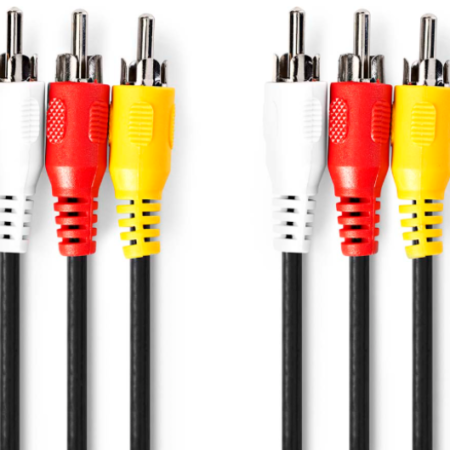 CVGL24300BK15 3xRCA muski na 3xRCA muski, Nickel Plated, 480p, 1.50m PVC, Black