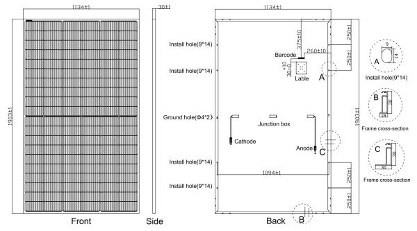 SOLARNI PANEL 480W MONO HC VT1228537 1903x1134x30mm, 24kg - Slika 2