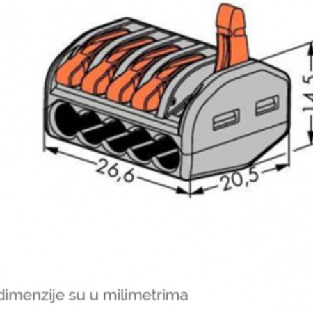 Bezvijacna spojnica vodova 5P 0.08-2.5mm2 (pakovanje 10kom) klema