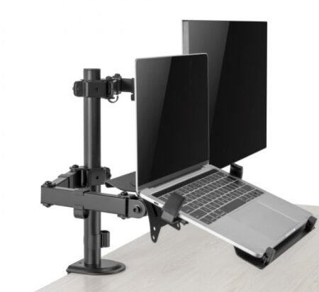 MA-DA-03 Gembird Podesivi stoni drzac za monitor tilt, 17-32 max.9kg + nosac za laptop