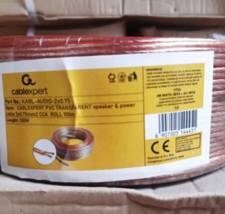 KABL-AUDIO-2X0.75/TP Kabl za zvucnike, mikrofon, napajanje, 2x0.75mm Transparentni 100m