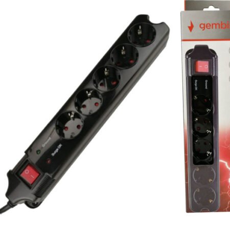 SPG5-C-6 (3G1.5) Gembird produzni kabl sa zastitom 5 uticnica 1.8m black