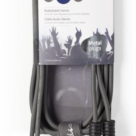 COTH23320GY15 Stereo Audio Cable, 2x6.35mm muski na 2xRCA muski 1.5m dark grey