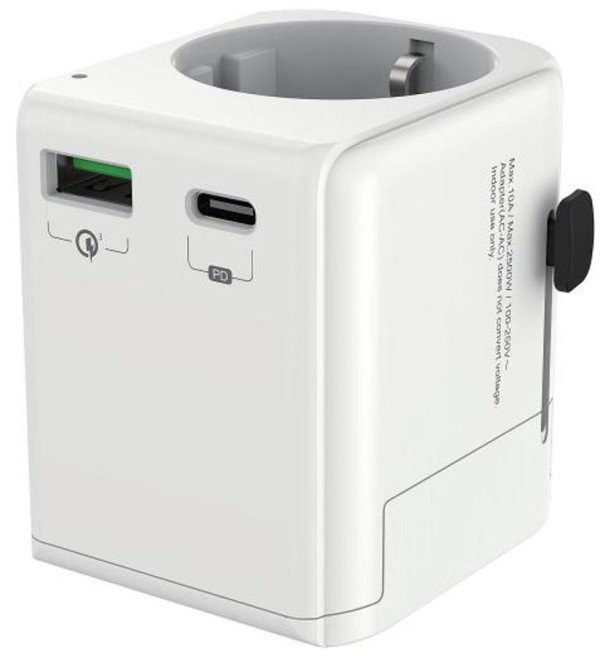Travel adapter TPA-EU1A1C20-01-W Gembird Univerzalni, sa uzemljenjem 20W - Slika 3