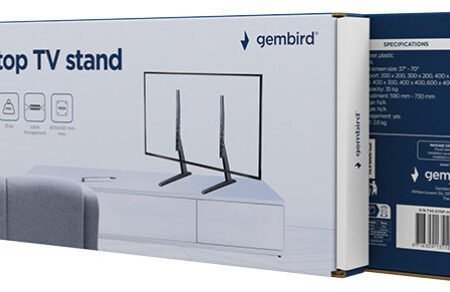 TVS-D70F-01 Gembird stoni TV stalak, VESA 37-70, crne boje
