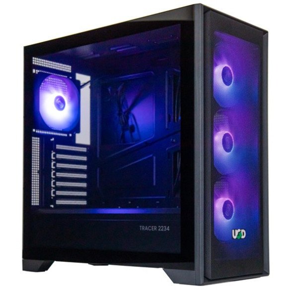 Kuciste Tracer 2234 PSU-650W G650 ATX, providna stranica, ugradjena 4xRGB kulera, Crno SA NAPAJANJEM - Slika 4