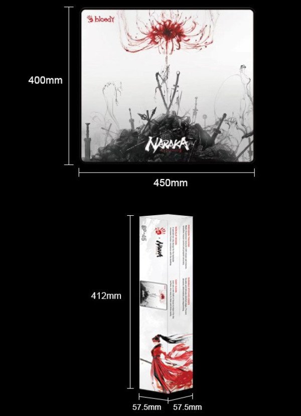 A4-BP45 NARAKA A4Tech Bloody gejmerska podloga za misa 450x400mm, 3mm - Slika 3