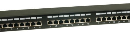 patchcord kabal panel, 24 porta STP 5e 1U