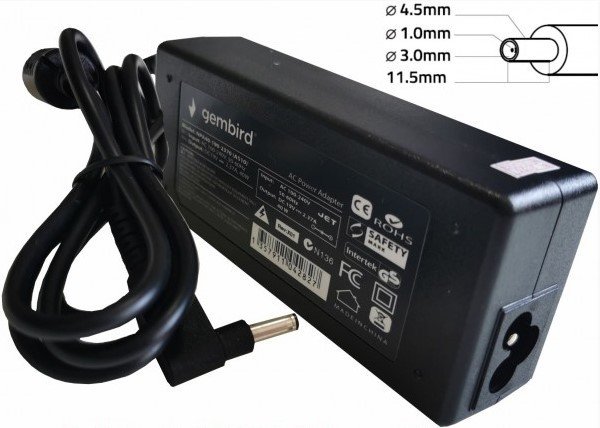 NPA90-195-4620 (HP14) Gembird punjac za laptop 90W-19.5V-4.62A, 4.5x3.0mm blue PIN - Slika 3