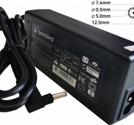 NPA90-195-4620 (DE10) Gembird punjac za laptop 90W-19.5V-4.62A, 7.4x5.0mm black PIN