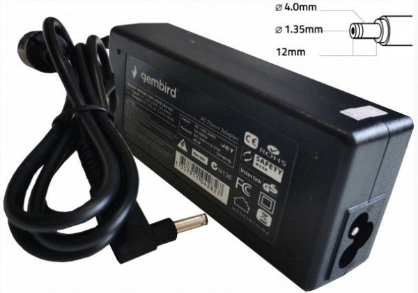 NPA65-190-3420 (AS14) Gembird punjac za laptop 65W-19V-3.42A, 4.0x1.35mm black - Slika 4