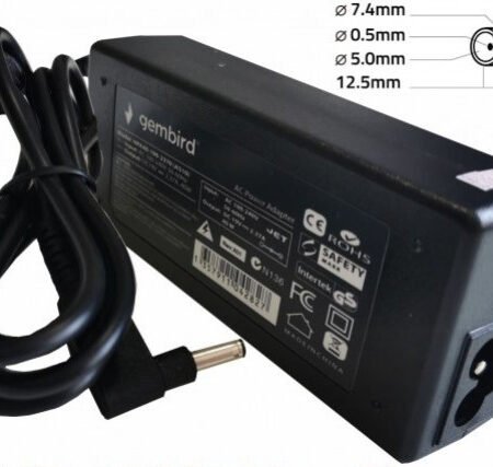 NPA65-185-3500 (HP04) Gembird punjac za laptop 65W-18.5V-3.5A, 7.4x5.0mm black PIN (Alt=HP11)