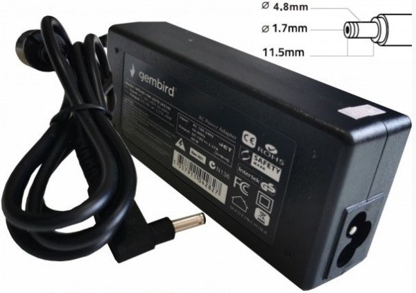 NPA65-185-3500 (HP06) Gembird punjac za laptop 65W-18.5V-3.5A, 4.8x1.7mm yellow - Slika 3