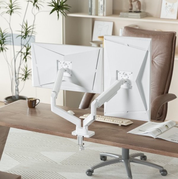 MA-DA2-06-W Gembird Podesivi dupli stoni drzac za monitor, tilt, 17-32 max.10kg White
