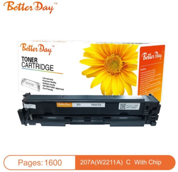 Toner BetterDay 207A(W2211A cip) M255/M283 crg067 zam. kaseta za HP Cyan 1.6k (sa cipom) - Slika 3