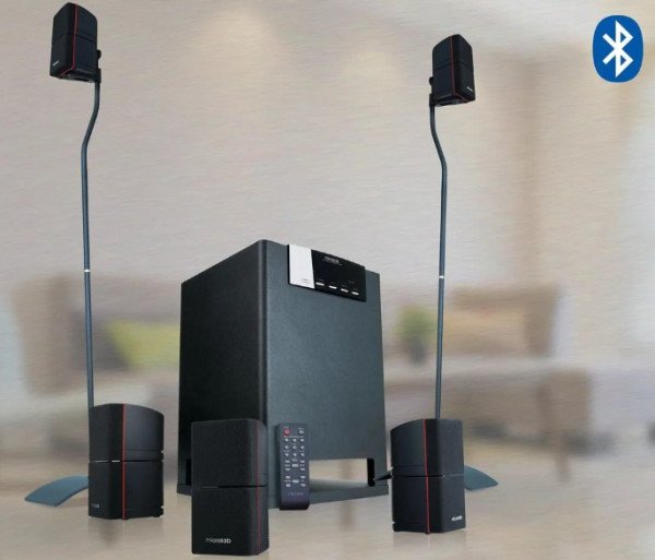 Microlab X15BT Aktivni drveni zvucnici 5.1 sistem 170W RMS (90W+2*16W) 3,5mm, Bluetooth, optical,mic - Slika 4