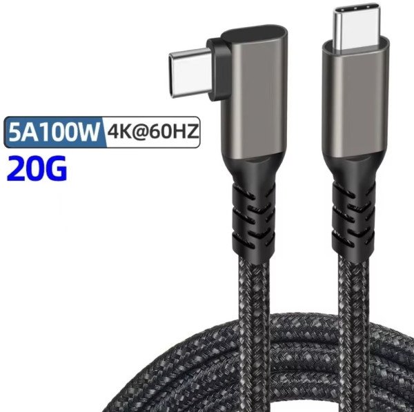 Kettz KT-USBC070 USB-C 3.2 Kabl ugaoni 4k 60Hz 100W 1m - Slika 3