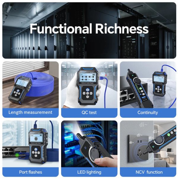 NOYAFA NF-8209 PRO Multifunkcionalni tester mreznih kablova - Slika 3