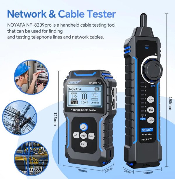 NOYAFA NF-8209 PRO Multifunkcionalni tester mreznih kablova - Slika 4