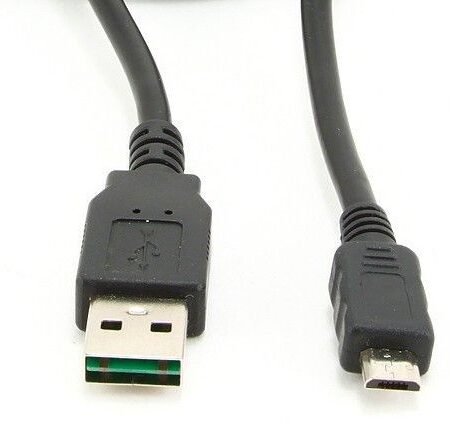 CC-mUSB2D-1M Gembird Double-sided USB 2.0 AM to Micro-USB cable, black, 1 m