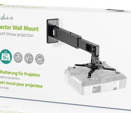 PJWM200BK univerzalni ZIDNI drzac projektora, 15kg, rotirajuci + tilt 30°, 464-607mm