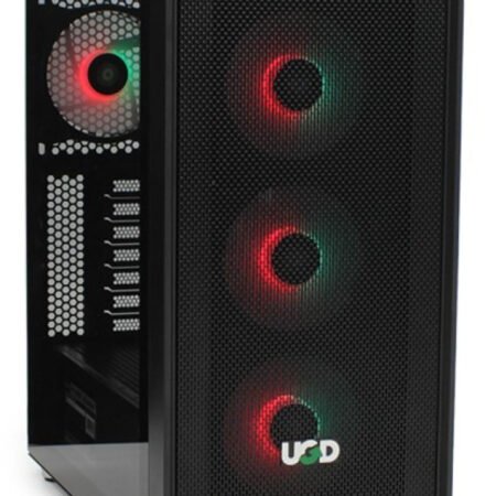 Kuciste Elite 3718 Midi Tower, ATX, ugradjena 4 RGB kulera, Crno