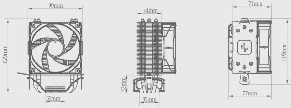 DeepCool AG300 * UNI CPU kuler 150W 92mm 500-3050rpm 37CFM LGA1700/1200/1150/1155/AM5/AM4 fo - Slika 2
