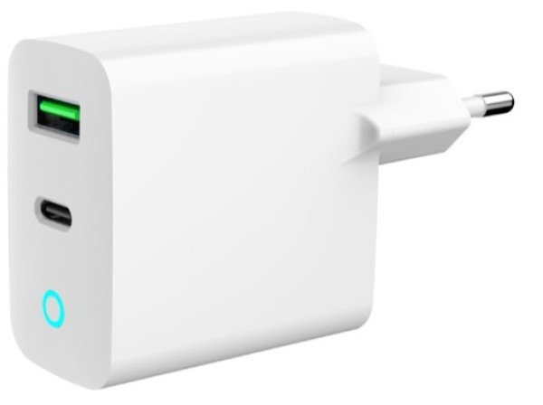 TA-UC-PDQC20L-W-01 Gembird punjac 20W, 2-port (USB-A+USB-C) LED, white - Slika 4