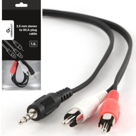 CCA-458-1.5M Gembird 3.5mm stereo plug to 2 phono plugs audio kabl 1.5m A