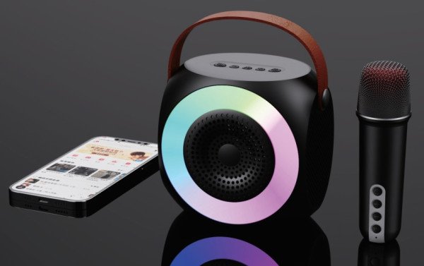 SPK-L2 ** Gembird Bluetooth karaoke zvucnik RGB,10W,1800mAh, USB, microSD, AUX +mikrofon 500mAh(1360 - Slika 4