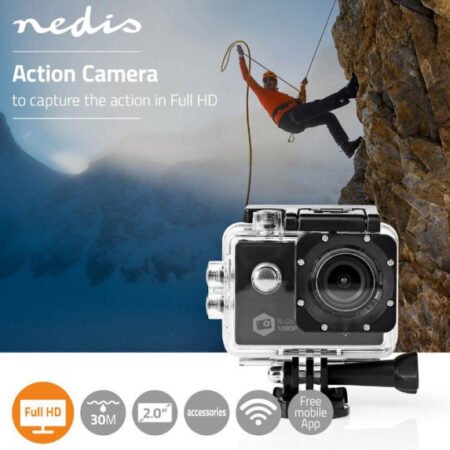 ACAM21BK Nedis 12Mpix HD action kamera, 1080p@30fps/ sa vodootpornim kucistem WIFI, Android
