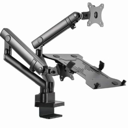 MA-DA3-02 Gembird Podesivi stoni drzac za monitor tilt, 17-32 max.2x8kg +nosac za laptop,full-motion