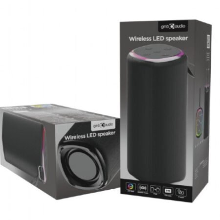 SPK-BT-LED-08L Gembird Portable Bluetooth LED speaker, 10W, BT, FM, USB, Handsfree, Black