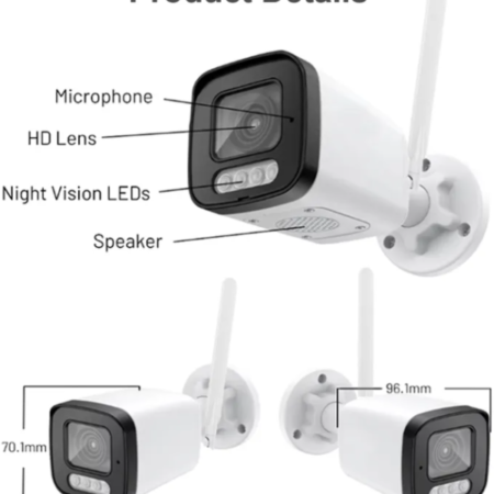 CAM-IP5MP-B6 GMB kamera 5MP, H.265 WiFi Camera, Metal, ICSEE App 2pcs IR LED+2pcs White LED, 2.8mm