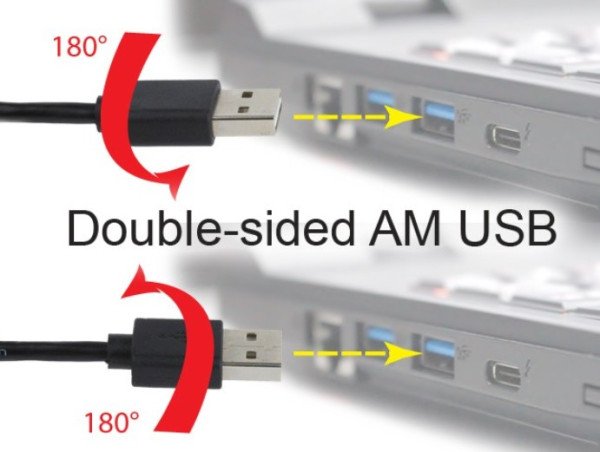 CC-mUSB2D-1M Gembird Double-sided USB 2.0 AM to Micro-USB cable, black, 1 m FO - Slika 2