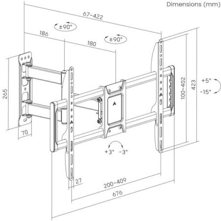 WM-90ST-01 Gembird pokretni TV nosac VESA max 60x40cm, 37-90 max.50kg