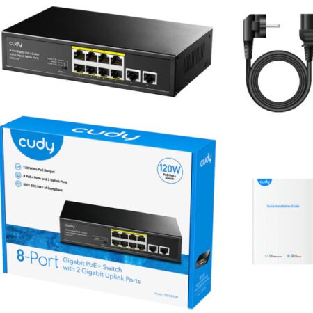 Cudy GS1010P 8-Port Gigabit PoE+ Switch with 2 Gigabit Uplink ports, PoE 30W