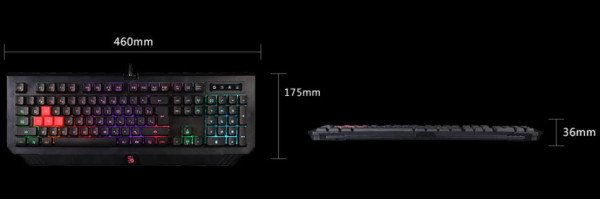 A4-B120N A4Tech Bloody NEON efekt, Gejmerska tastatura USB, US, Crna - Slika 2