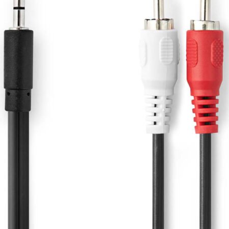 CAGB22200BK30 Stereo audio kabl, 3,5 mm muški, 2x RCA muški, Niklovani, 3,00 m, Crni