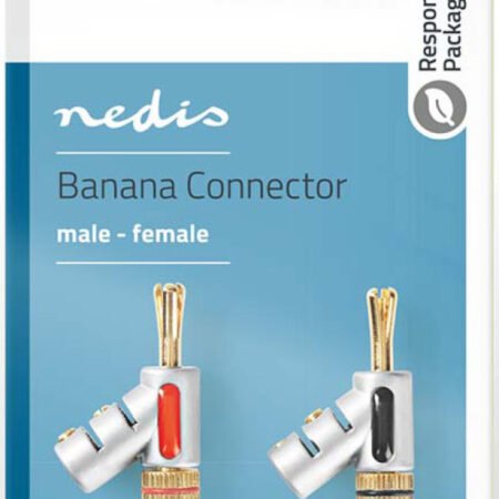CAGC26990ME, Banana konektor, Ravni, Muški, Pozlaceni, Preènik kablovskog ulaza: 7,4 mm, cinka, 2kom