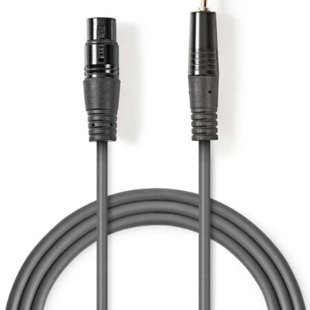 COTH15320GY10, Balansirani audio kabl, XLR 3-pinski ženski, 3,5 mm muški, Niklovani, 1,00 m, PVC
