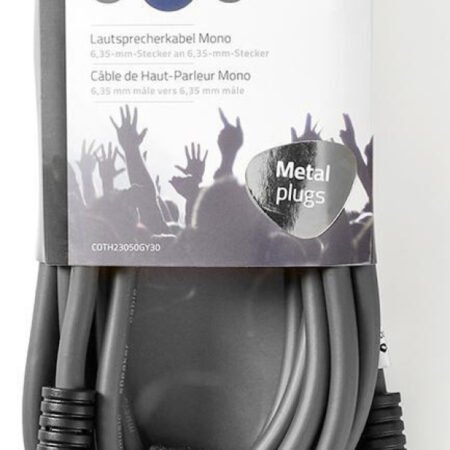 COTH23050GY30, Mono audio kabl, 6,35 mm muški, 6,35 mm muški, Niklovani,  3,00 m, PVC