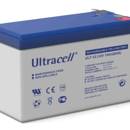 Akumulator 12V-7Ah VRLA Baterija UL7-12, 151×65×99mm, Klema F1, 4.8 mm