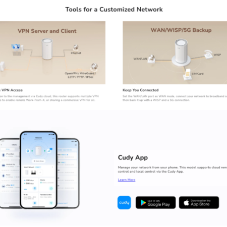 Cudy P2, 5G SA/NSA AX3000 Wi-Fi 6 Router, 2.6 Gbps DL, 2402 Mbps+ 574 Mbps