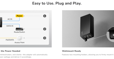Cudy POE200H,30W 2.5 Gbps PoE+ Injector,10/100/1000/2500 Mbps